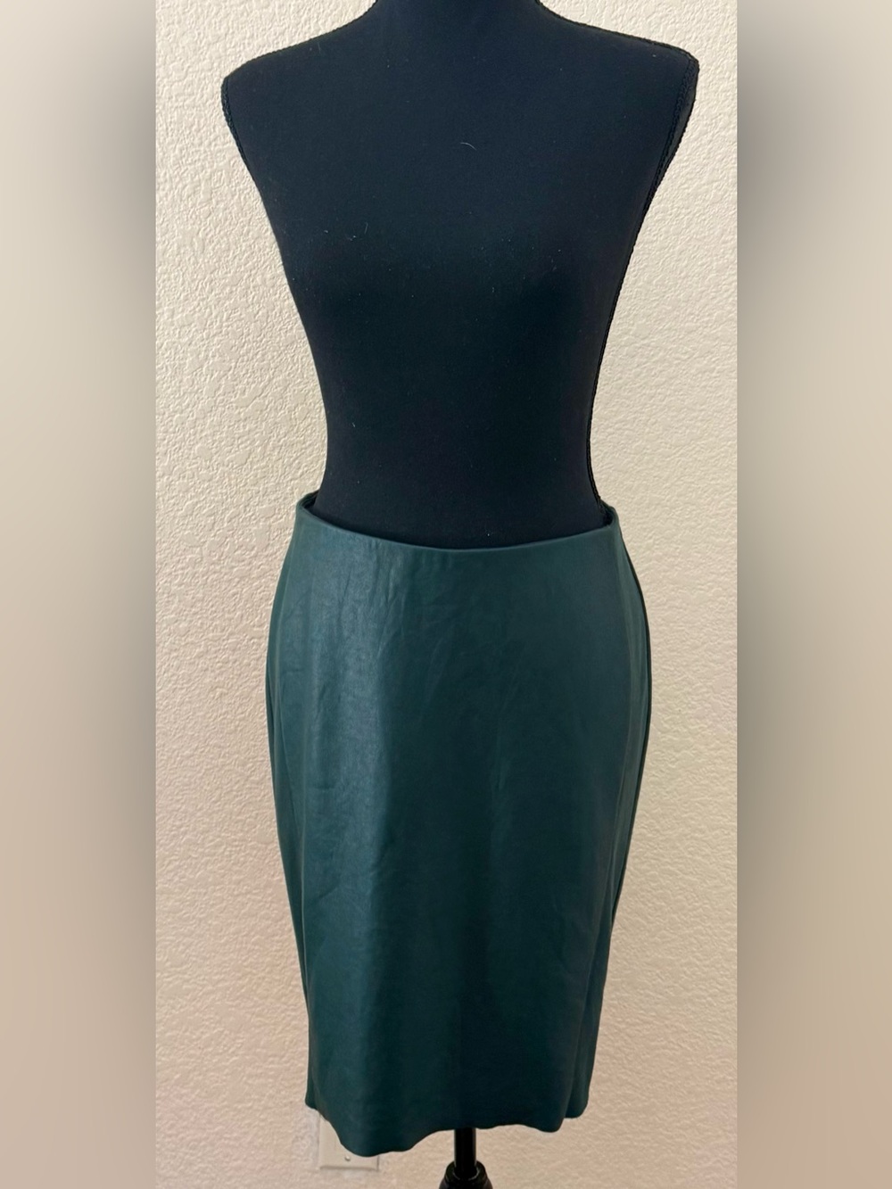 Bailey 44 Dark Forest Green Vegan Faux Leather & Ponte Pencil Skirt (Size 4)